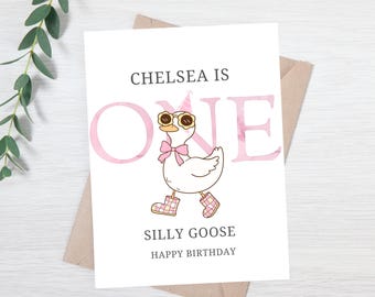 1st Birthday Card | Personalized 1st Birthday Card for Girl