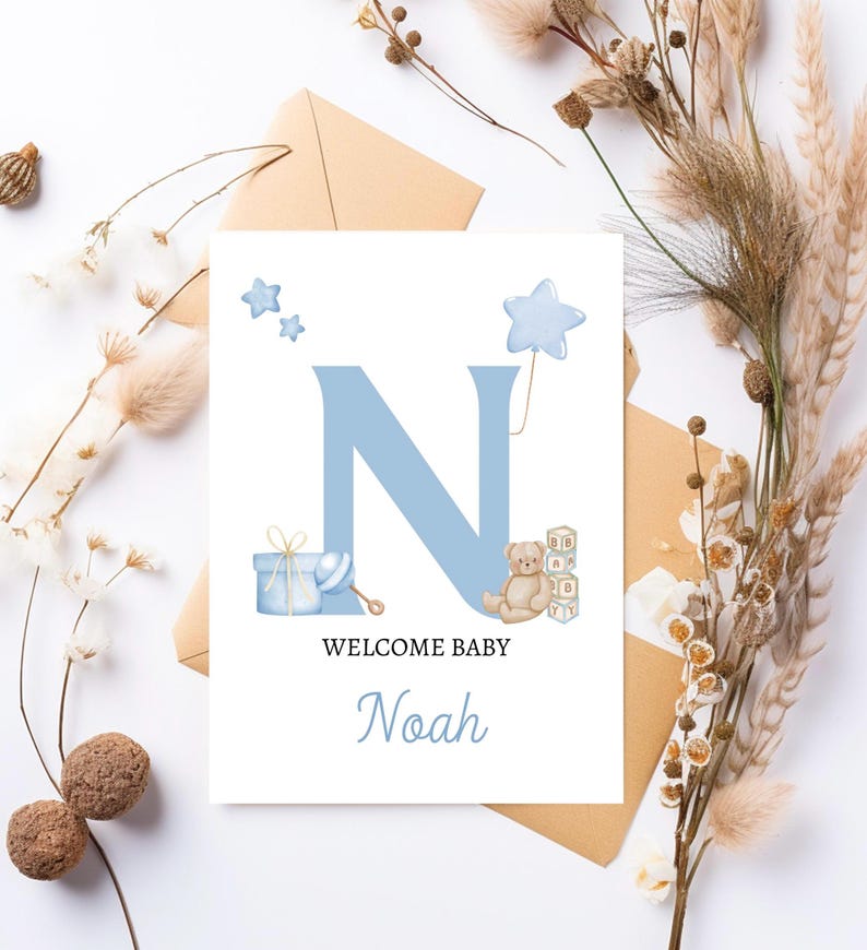Carte de voeux de bienvenue pour bébé Carte de félicitations pour nouveau-né Carte de fête prénatale Carte souvenir pour les nouveaux parents image 5