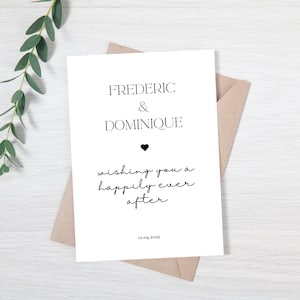 Carte de mariage personnalisée élégante | Carte des mariés | Félicitations pour votre carte de mariage | Carte pour jeunes mariés | Carte de mariage minimaliste