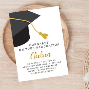 carte de remise de diplôme personnalisée | Carte de fin d'études familiale | Cadeau de fin d'études pour un ami | Félicitations pour votre carte de remise des diplômes image 3