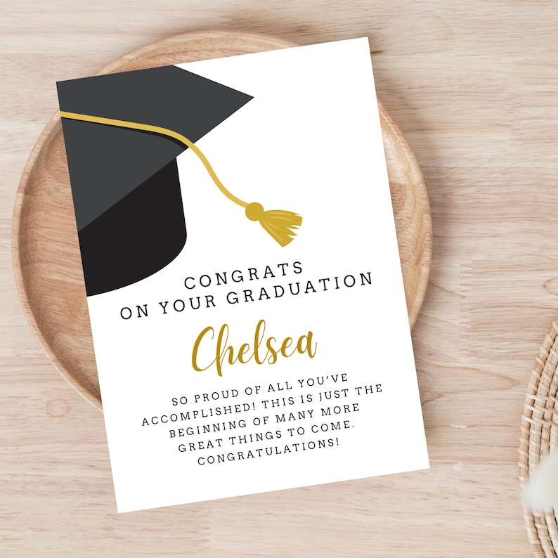 carte de remise de diplôme personnalisée | Carte de fin d'études familiale | Cadeau de fin d'études pour un ami | Félicitations pour votre carte de remise des diplômes image 3