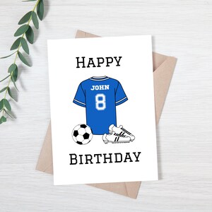 d'anniversaire personnalisée de football | Carte d'anniversaire pour garçon | Carte d'anniversaire pour fille | Carte d'anniversaire de football