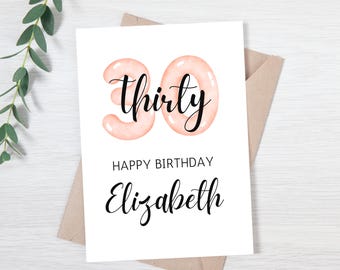 30th Birthday Card | Personalized 30th Birthday Card