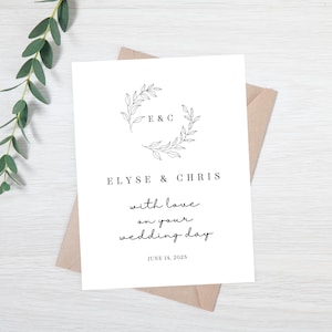 Carte de mariage personnalisée élégante | Carte des mariés | Félicitations pour votre carte de mariage | Carte pour jeunes mariés | Carte de mariage minimaliste