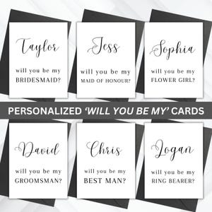 Cartes personnalisées « Serez-vous mon » : cartes de proposition de demoiselle d'honneur, garçon d'honneur, garçon d'honneur, demoiselle d'honneur