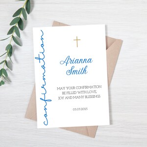 Carte élégante de félicitations de confirmation | Confirmation personnalisée | de confirmation minimaliste | Carte religieuse image 6