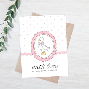 Carte de baby shower pour fille | Carte de grossesse pour future maman | Carte de fête de naissance | Carte Futurs parents | Vous attendez un bébé | Carte Nouveau-né
