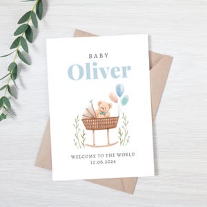 Carte de félicitations bébé garçon | Carte de grossesse pour future maman | Carte de fête de naissance | Carte Futurs parents | Vous attendez un bébé | Carte bébé garçon