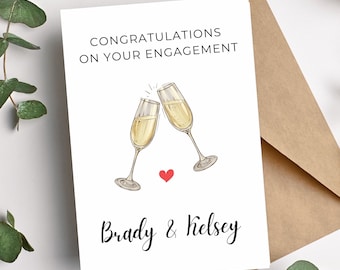 Personalized Engagement Card | Congratulations on Engagement Card | Engagement Congratulations Card