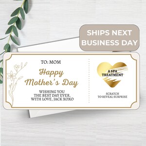 Cadeau personnalisé à gratter pour la Fête des Mères | Cadeau surprise pour la Fête des Mères | Carte cadeau à gratter surprise pour la Fête des Mères