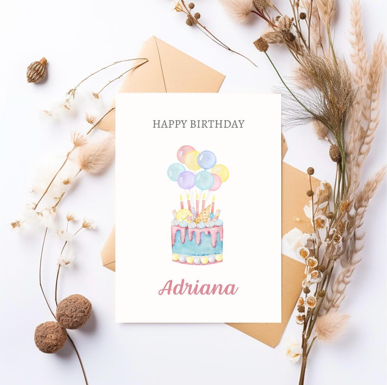 Personalized Birthday Card for Friend | Personalized Girl Birthday Card | Birthday Card for Daughter | Friend Birthday Card image 5
