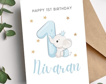 Personalized 1st Birthday | 1st Birthday Card for Boy