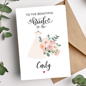 Carte nuptiale de douche | Future mariée carte de vœux | Carte Belle mariée image 2