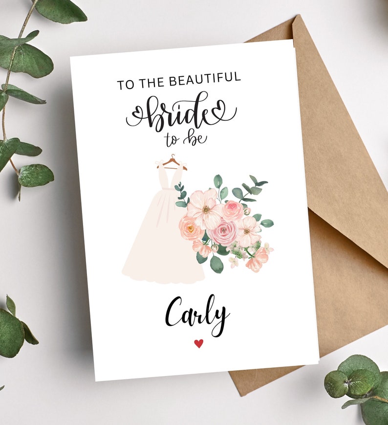 Carte nuptiale de douche | Future mariée carte de vœux | Carte Belle mariée image 2