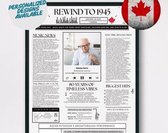 80th Birthday Music Poster: Personalized Milestone Print (Digital Download)