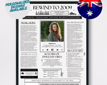 Personalized 16th Birthday Music Poster: Australia Version (Digital Download)
