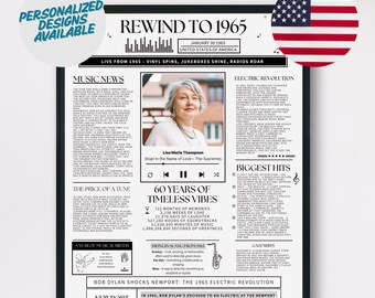 60th Birthday Music Poster: Personalized Milestone Print (Digital Download)