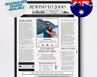 25th Anniversary Music Poster Gift: Personalized 2000 Australia (Digital Download)