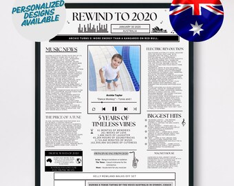 5th Birthday Music Poster: Australia 2020 Gift (Digital Download)