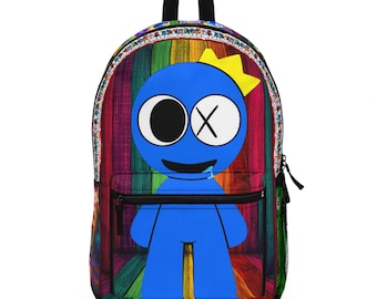 Rainbow friends Backpack, kids customized Backpack, Blue Rainbow Friends Backpack, Back to School Backpack, School Bag