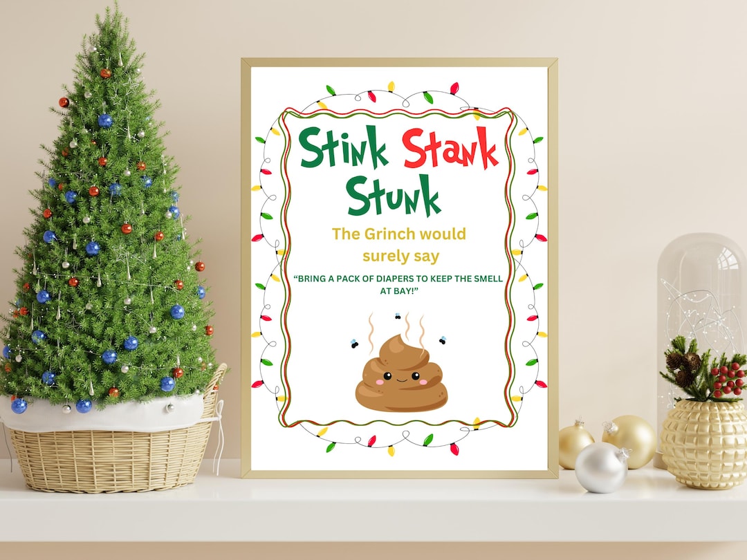 Grinch Raffle Stink Stank Stunk Grinch Diaper Raffle Sign & Tickets โ โbring a Pack ...