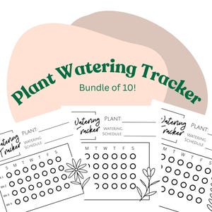 Weekly Plant Watering Tracker | Digital Printable | Houseplant Care Bundle | 4x4 inch card