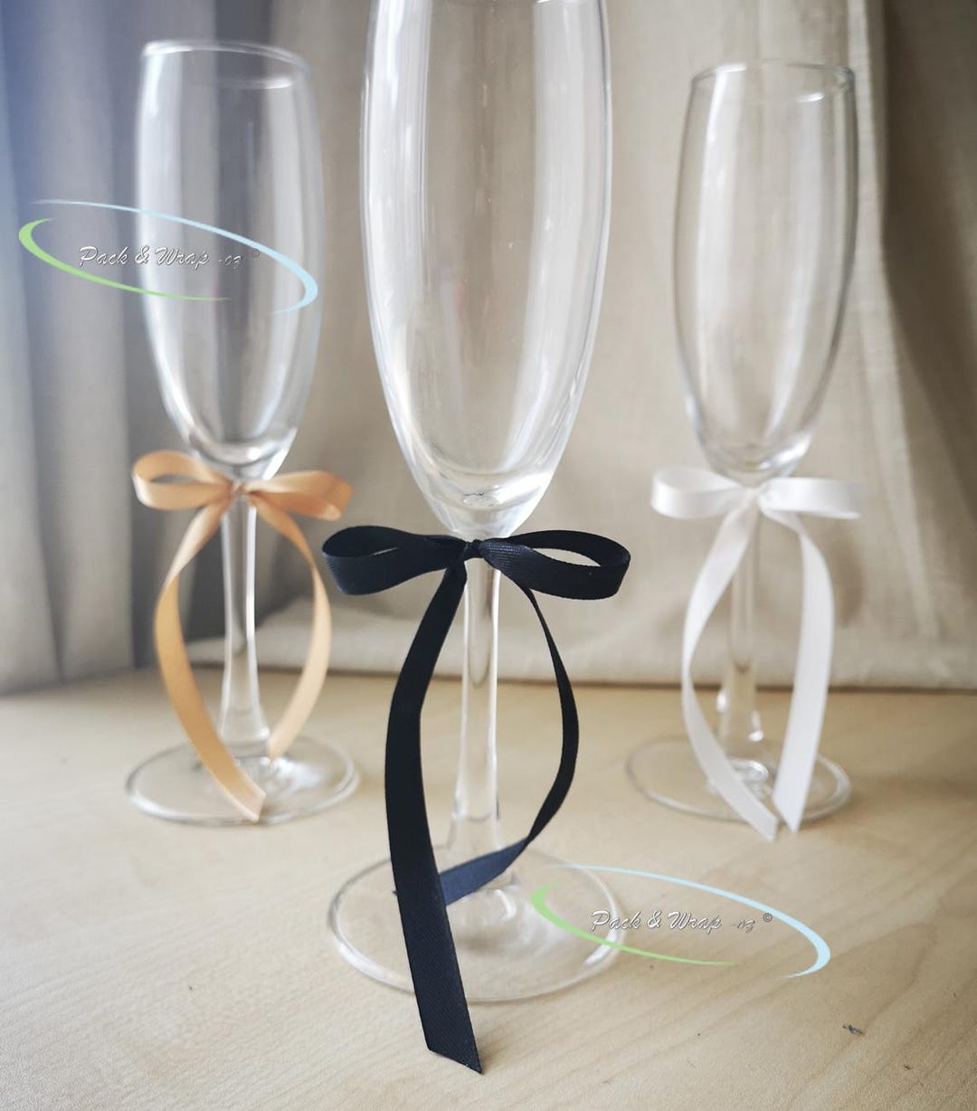 Small Satin Ribbon Bows Pre tied Embellishment Black Wedding DIY Champagne Tower Flute Glass Party Decoration Ready made Hand Tied Wrapping Etsy
