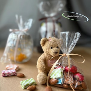 Bolsas de celofán transparentes con lazos - 5 tamaños