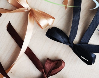 Handmade Satin Ribbon Double Bows: Cake & Gift Embellishments