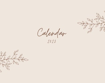 Calendar 2023 Line Art