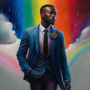 Black Man in Blue Digital Art