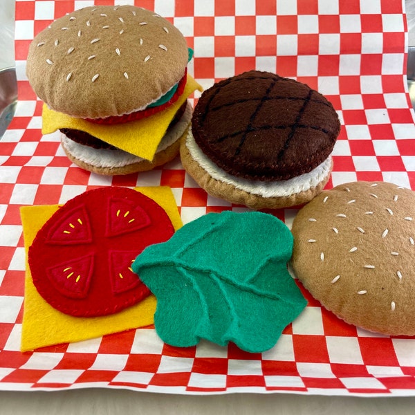 Hamburgers - felt play food