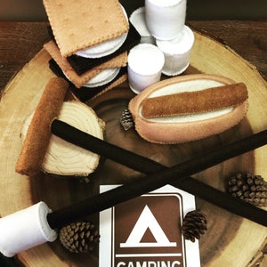 Campfire Accessories Sets: Marshmallows, Hot Dogs, Hamburgers, & S'mores, soft toys for pretend play