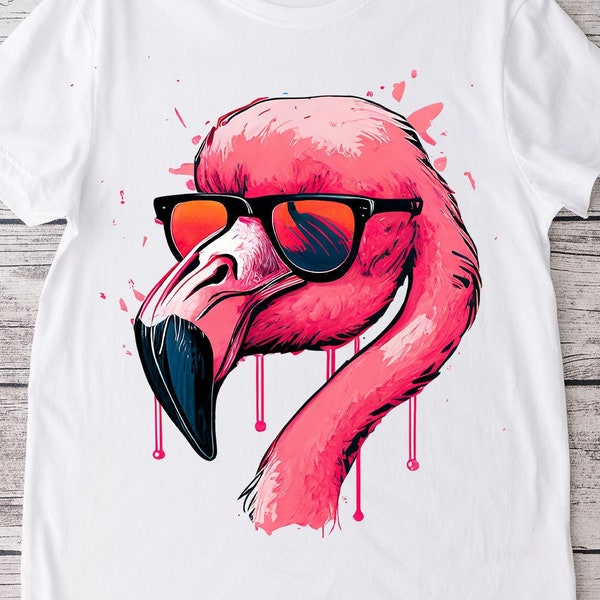 Pink Flamingo sublimation PNG - cool flamingo theme wearing sunglass artsy instant digital downloads