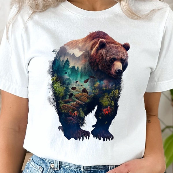 Grizzly brown bear PNG sublimation design - shirt, mugs sublimation and more instant digital downloads