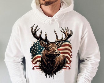 Vintage elk PNG sublimation design - distressed flag art for shirts, mugs, and more instant download