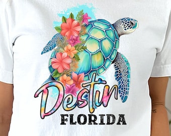 Sea turtle PNG sublimation printable - DESTIN FLORIDA cute Sublimation designs downloads for shirts