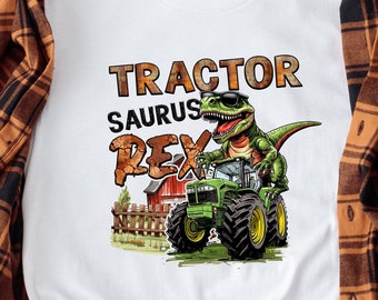Tractors PNG sublimation design printable - Farm tractor tractor saurus rex tyrannosaurus rex theme instant digital downloads