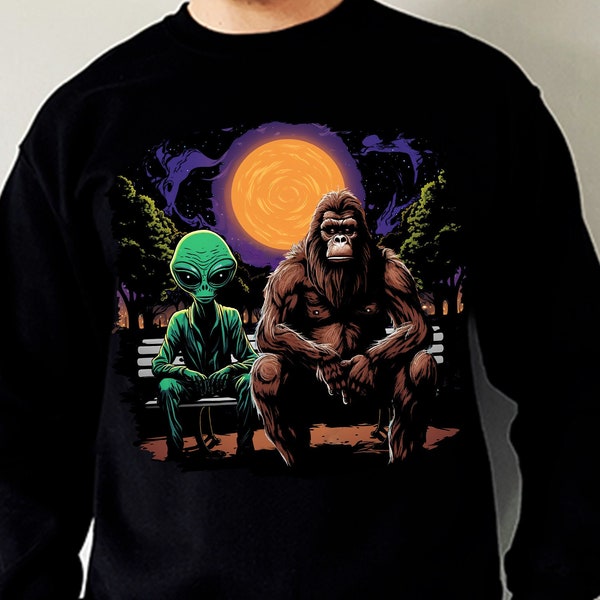 Bigfoot png Sublimation printable - Sasquatch or squatch beamed by alien funny theme Believe in yourself designs downloads