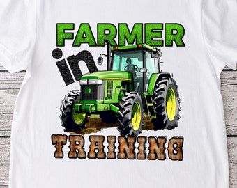 Tractors PNG sublimation design printable - farmer in training instant digital downloads