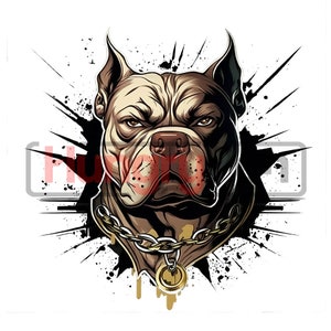 PNG sublimation design for American bully or Pitbull dog theme - graphic artwork instant digital downloads