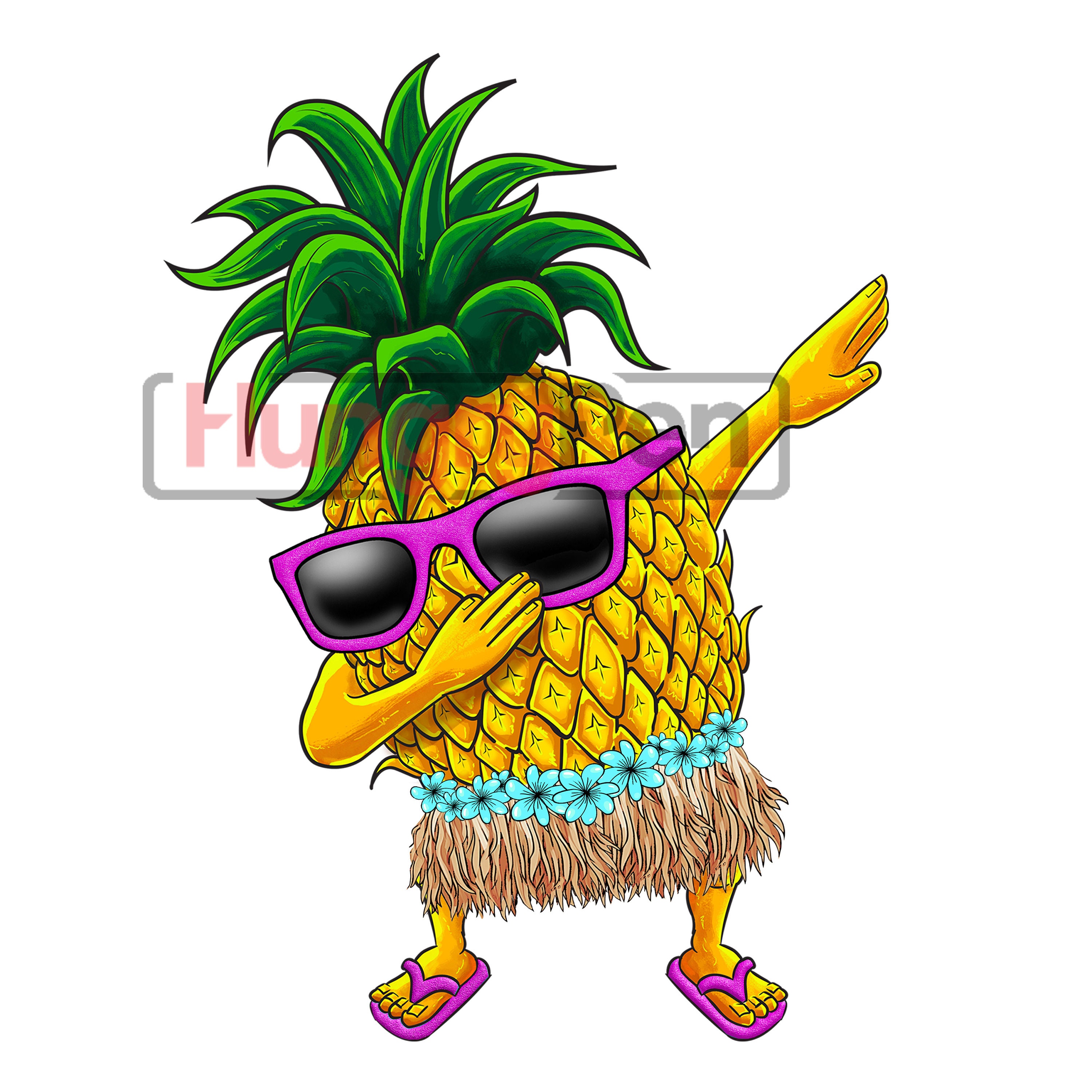 Hawaiian Dabbing Pineapple PNG, Summer Sublimation Design for Girls ...