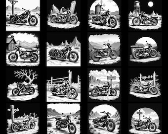 Slate engraving files Classic Motorcycle Western Desert Themes bundle coaster files | instant download | commercial use decor art