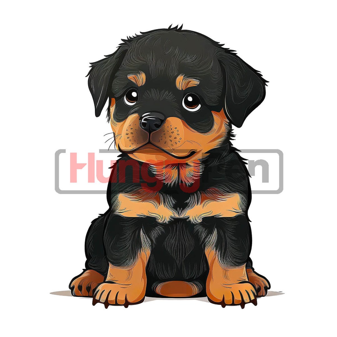 Rottweiler PNG Printable Sublimation Design or Clipart Cute Art Rottie ...