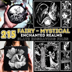 Leisteengravurebestanden Fairy Mystical Enchanted Realms Graphic Bundle Leisteengravurebestanden bundelen achtbaanbestanden instant download Commercieel