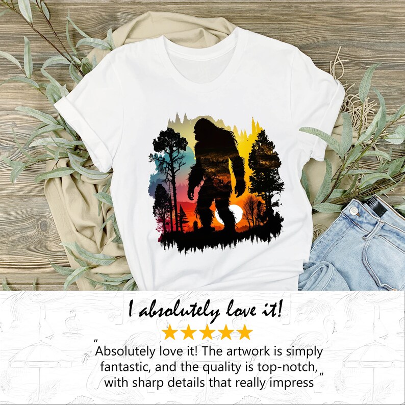 Bigfoot PNG Sublimation Graphic - Sasquatch Retro Sunset Design for ...
