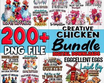 Chicken PNG Bundle sublimation design printable - sublimation designs downloads for shirts