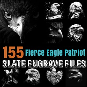 Slate engraving files Fierce Eagle Patriot Slate Engraving bundle coaster files | instant download | patriotic home decor | commercial use