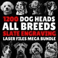 Slate engrave files Dog heads complete breeds, Laser Ready PNG Files for Engraving, CNC, Lightburn, digital downloads - Commercial Use