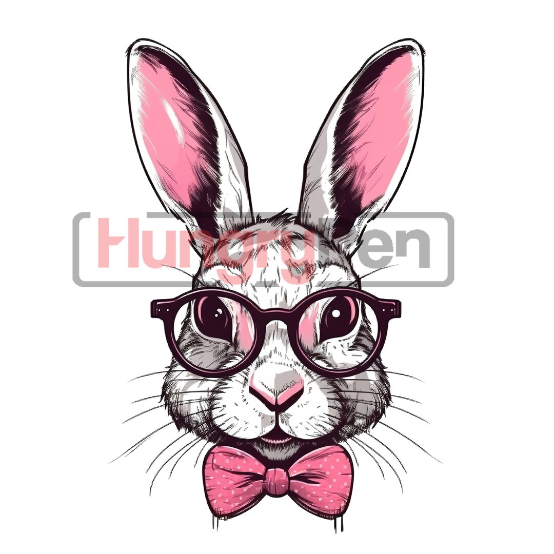 Rabbit PNG Printable High Quality Sublimation Design Nerd - Etsy Australia